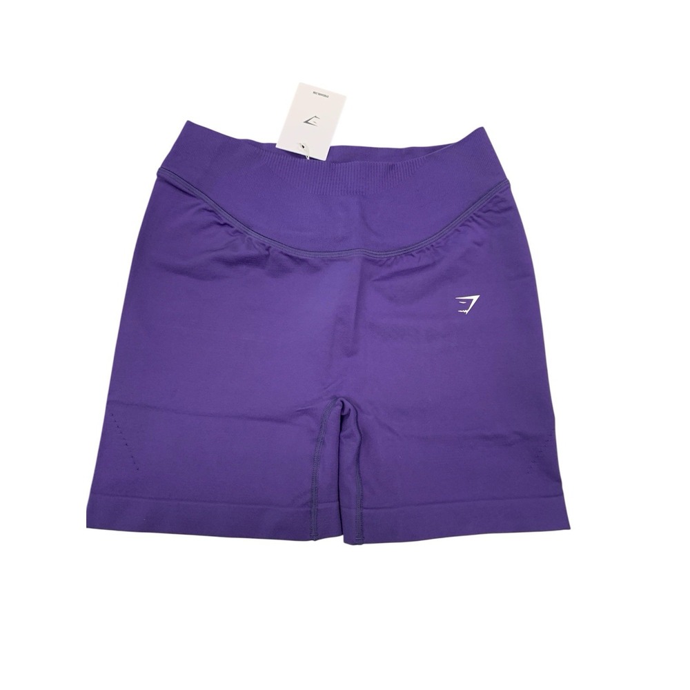 Gymshark Women's High-Waisted Sweat Seamless Shorts Purple Size Large Body Fit